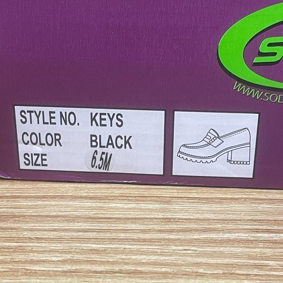 Chunky Loafers Size 6.5 Women's Vintage Y2K Soda Black Heels #3221 - Picture 12 of 12